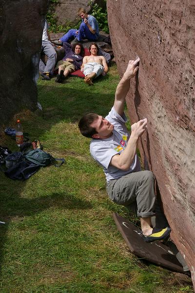 Franck dans La Taniere 7a+ enchainé au 1er essais le 5 juin